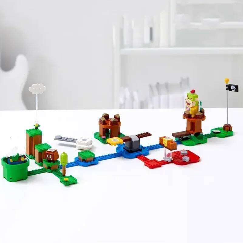 Super Bros. Game Series MOC Scan Code Building Blocks Adventures with Marioed Starter Course Sets Children's Toys Gift 71360 Z260306