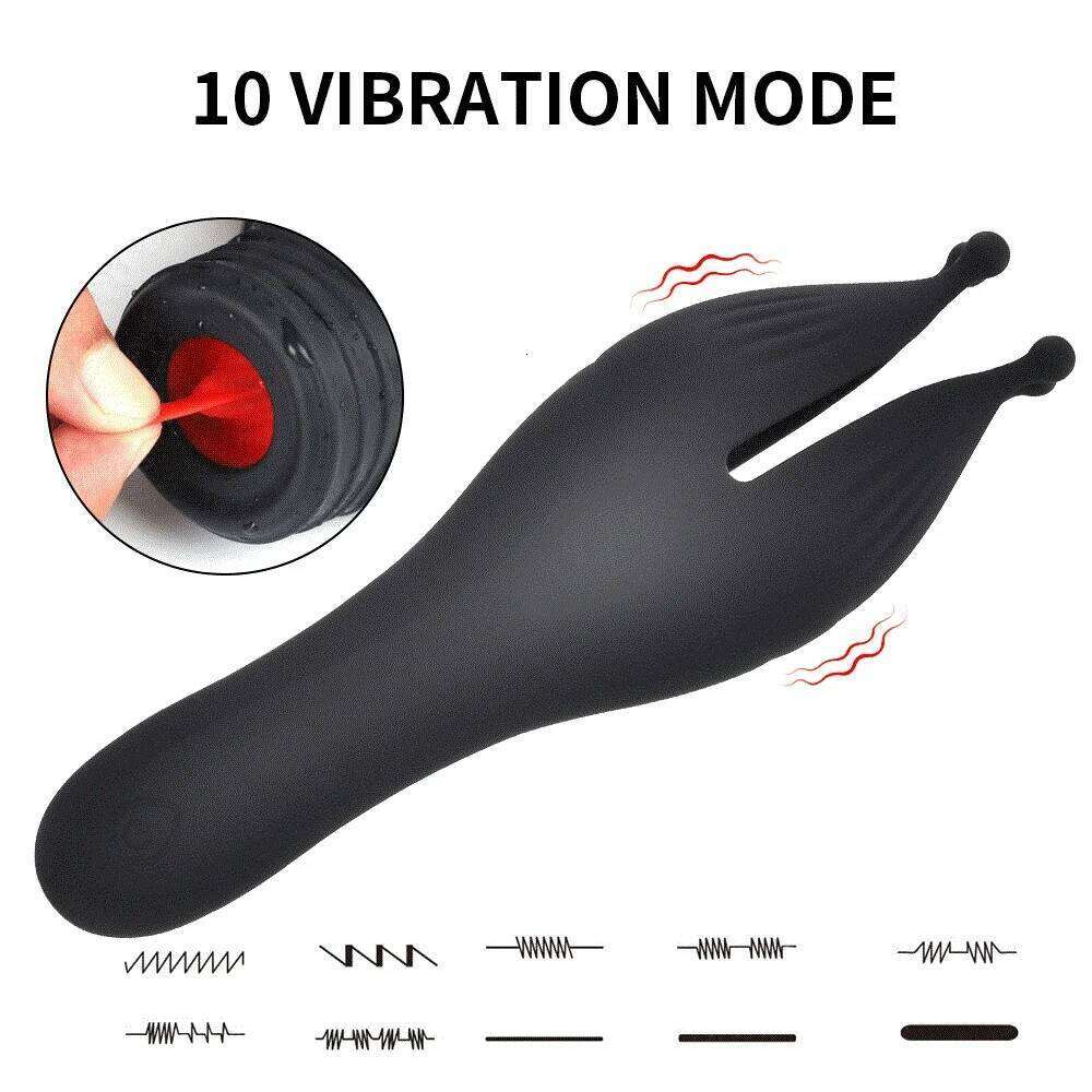 Glans Trainer for Men Powerful Vibrating Penis G Spot Masturbator Soft Fingertip Prolong Endurance Massage Vibrator Erotic Toys W260305