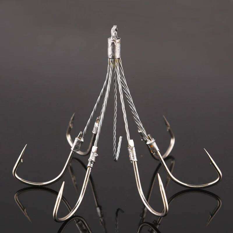 5/6/8 Claw High Carbon Steel Treble Hooks Super Sharp Grappling Hook Fishing Gear Tackle Fishhook S260305