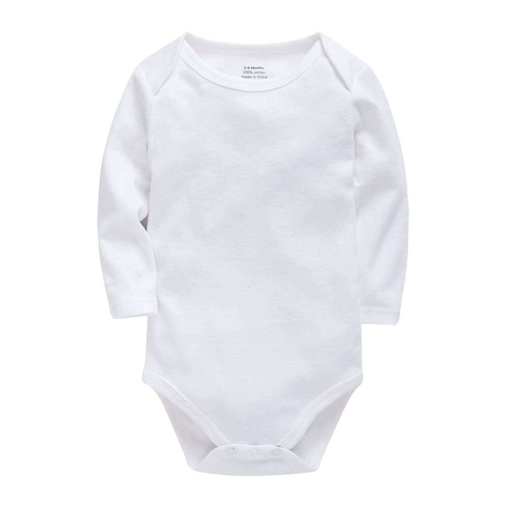 Blank White Jumpsuit 100% Cotton Soft Newborn Girls Romper Plain Baby Boys Clothing Muslin Z260306