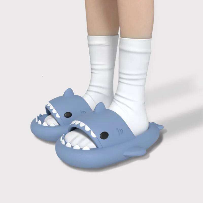 Litfun Thick-soled Shark Slippers For Women Men Premium Casual Sandals Classic Outdoor Couples Funny Slides EVA Home Cute Shoes
