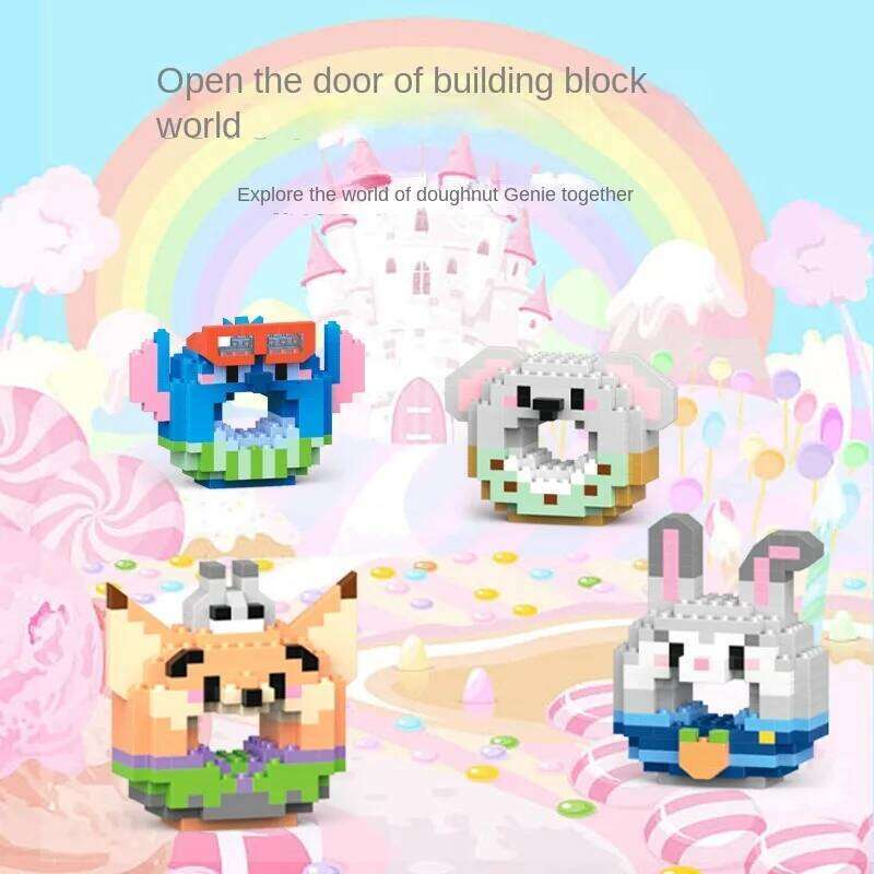 Donut series of 50 Internet celebrity small particle building block doll children puzzle toy girl gift Z260306