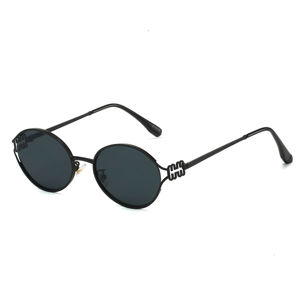 25 new frame metal sunglasses for women, fashionable and high-end, anti-blue light, round frame, unique design