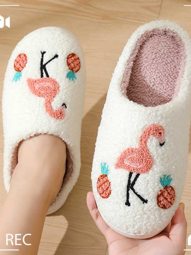 Kids Slippers House Shoes Cartoon Cotton Winter Shoes For Unisex Warm Anti-slip Soft Bottom White Shoes Size 36-45 S260305