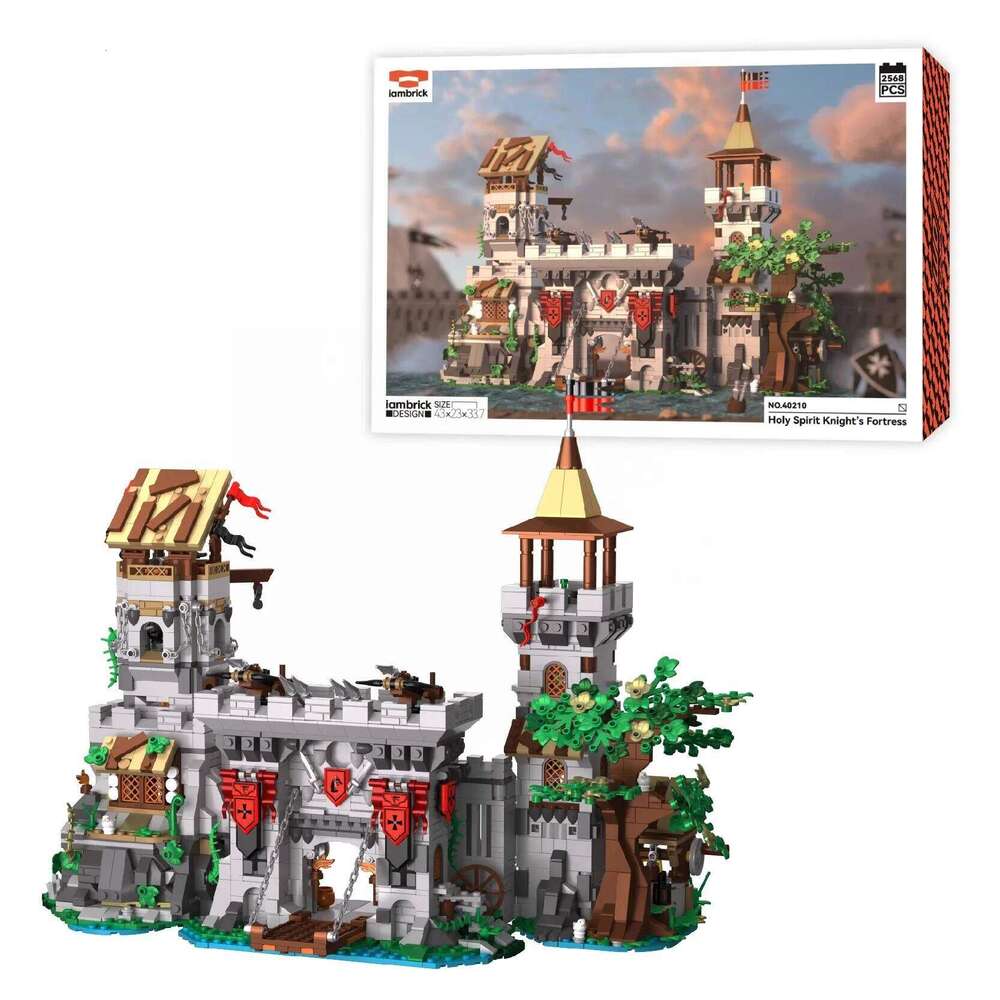 Holy Spirit Knights Fortress building blocks Architecture MOC Medieval Castle Model Bricks puzzle toys for adult holiday gift Z260306