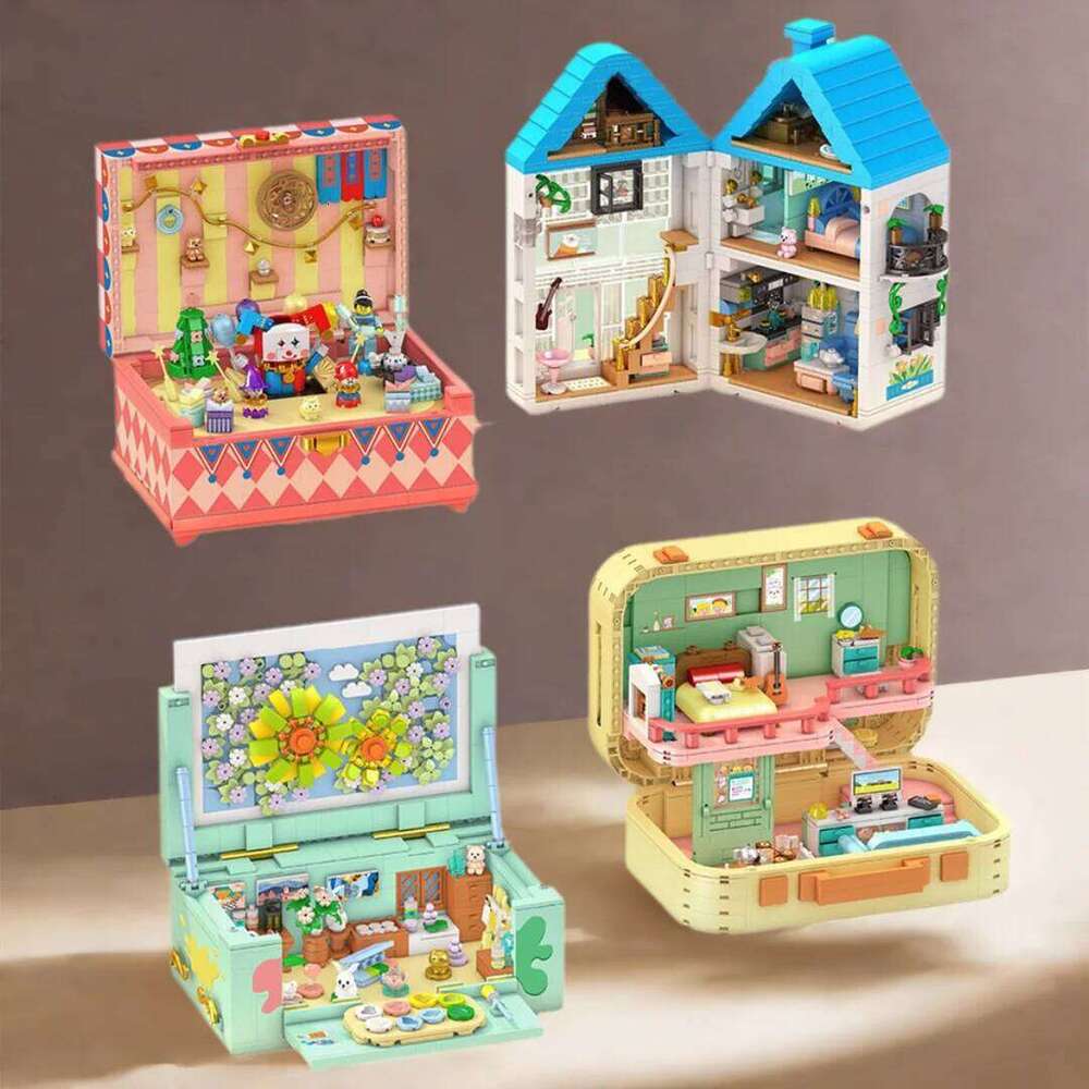 Loz Secret Box Streetscape Mini Diamond Block Villa Art Room Circus Building Brick City Street View Creative Toy Z260306
