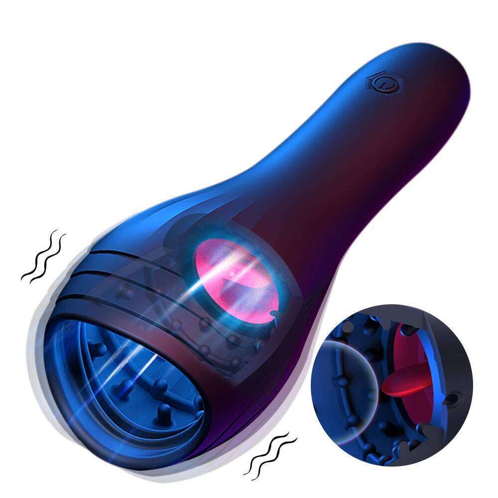 Glans Male Masturbator Cup Tongue Licking Glan Stimulation Vibrator Penis Massager Delay Trainer Sex Toys W260305