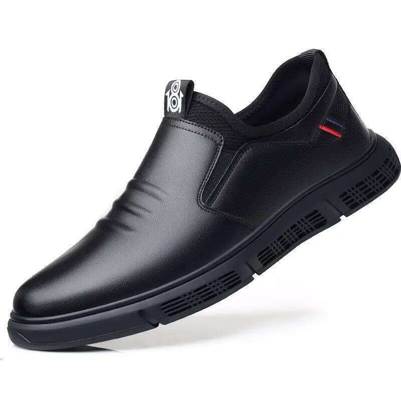 Classic Leather Men Slip on Pointed Toe Oxfords Formal Wedding Party Office Business Casual Dress Shoes for Male
