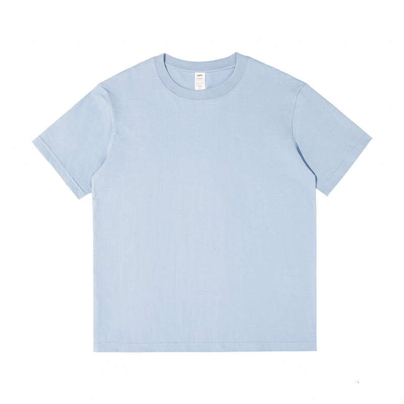 230g Pure Cotton Short Sleeve T-Shirt Solid Color Loose Casual Round Neck Base Shirt Summer Heavyweight Unisex Breathable Tee