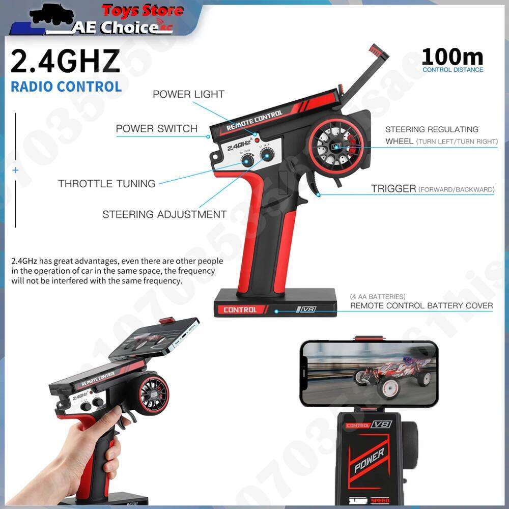 WLtoys 124008 1/12 V8 Brushless 65Km/H High Speed 4WD Drive Off-Road 2.4G 11.1V 1300mAh RC Car Toy Gift C260305