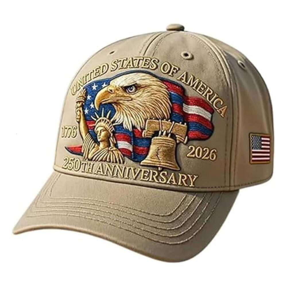 Eagle-United States 250th Anniversary Hat Breathable Bald Eagle Print Baseball Adjustable Retro Patriotic Cap for Women Men Y260304