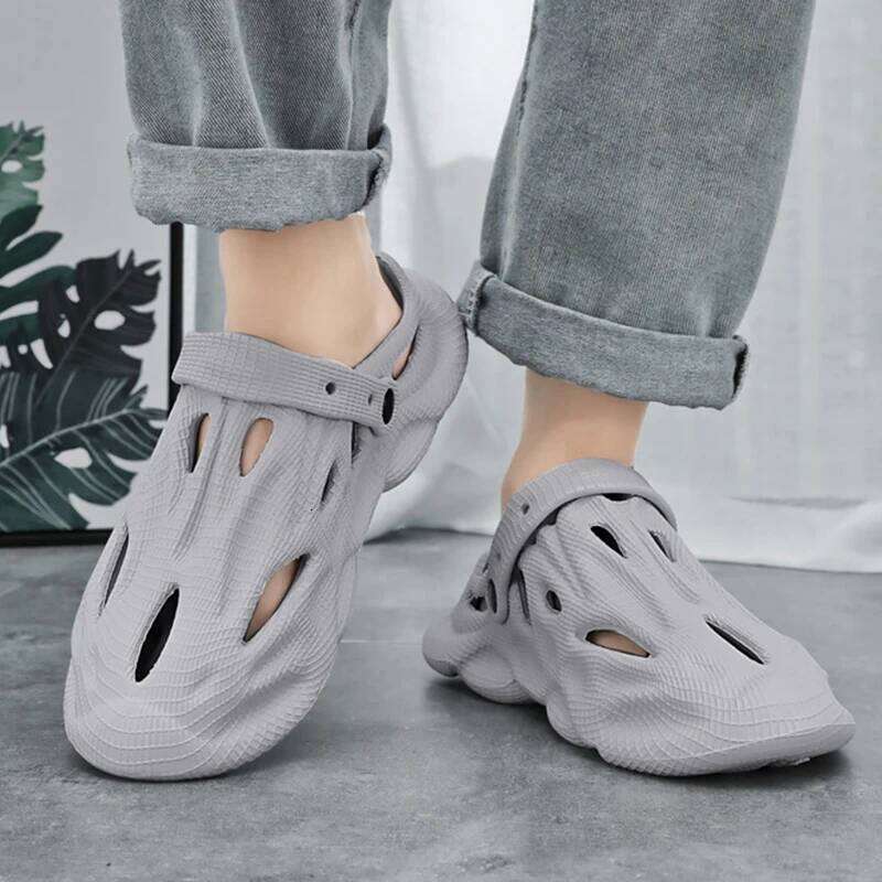 Litfun Men's Holes Summer Fashion Outdoor Beach Sandals Breathable Soft Cloud Flip Flop New Unisex Light House Slippers