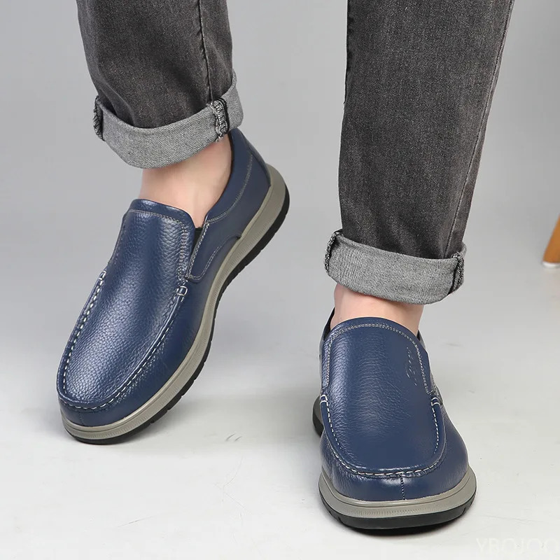 Mens High Quality Genuine Leather Loafers Handmade Men Shoes Moccasins Walking Men Flats Casual Male Work Shoes Homme Zapatos 260305