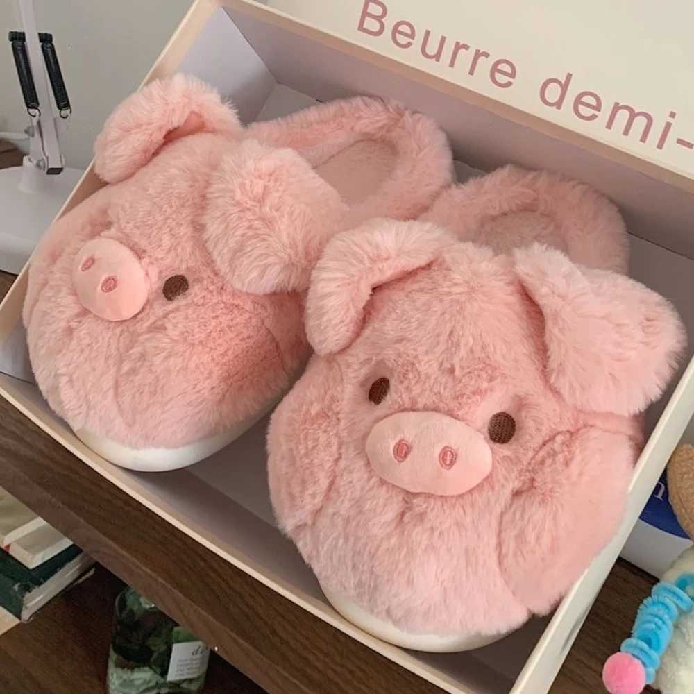 Cute Crocodiles Single Band Winter New Women Slipper Soft Heel Platform Fur Warm Indoor Comfortable Home Fluffy Home Slippers S260305