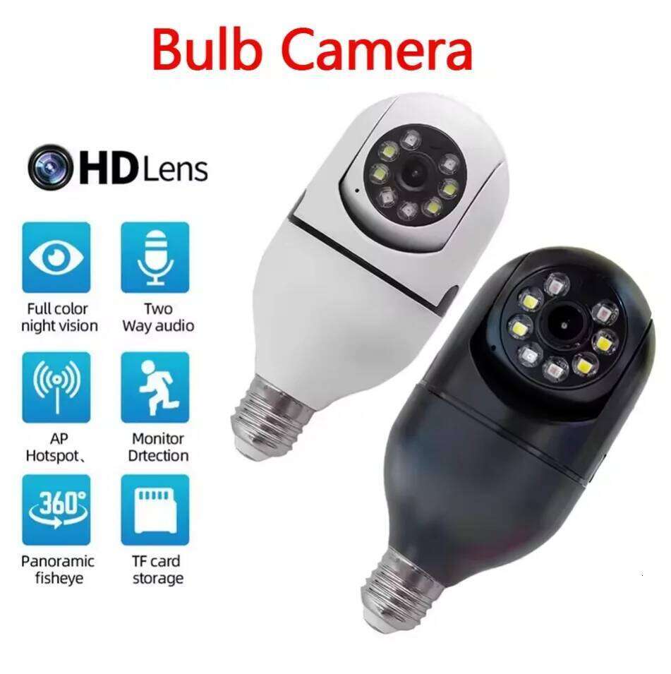 Bulb E27 Surveillance Full Color Night Vision Automatic Human Tracking Zoom Indoor Security Monitor Wifi Mini IP Camera 26W0306