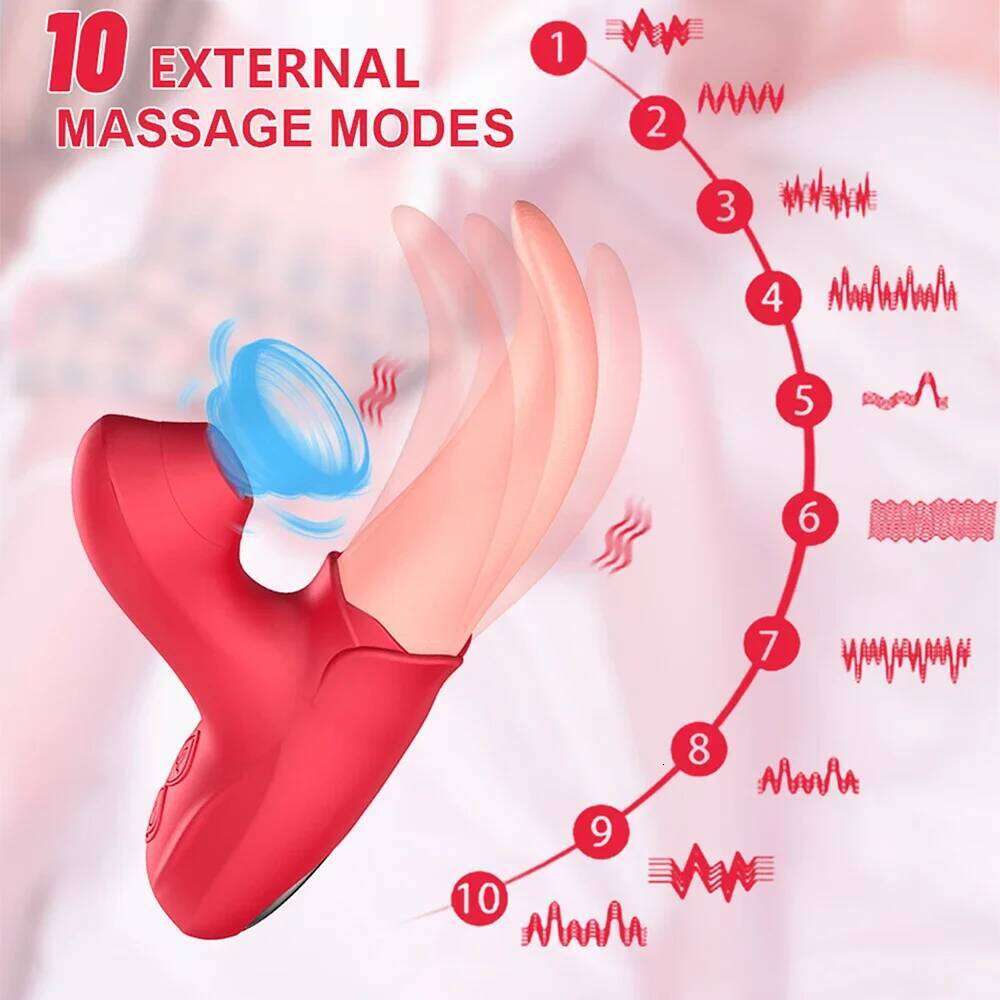 Dildo 3 In 1 Tongue Swing Thrust Rose Masturbator G-spot Vagina Clitoral Massage Stimulation Vibrating Vibrator Adult Sex Toys W260305