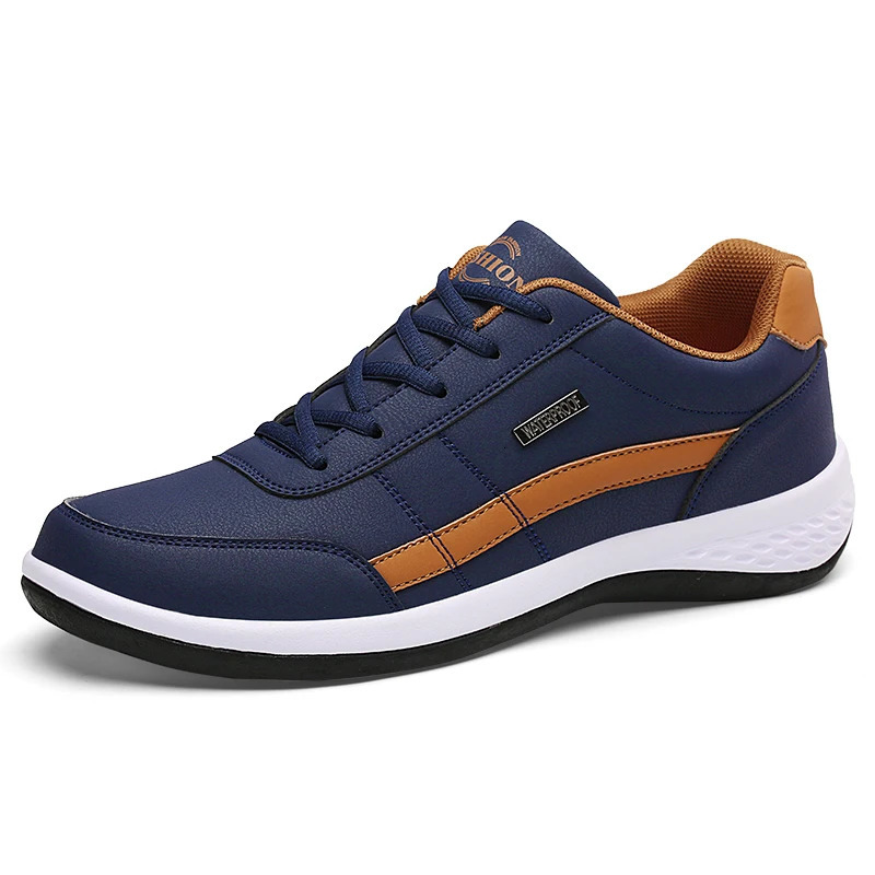 Leather Men Shoes Sneakers Trend Casual Shoe Italian Breathable Leisure Male Sneakers Non-slip Footwear Men Vulcanized Shoes 260227