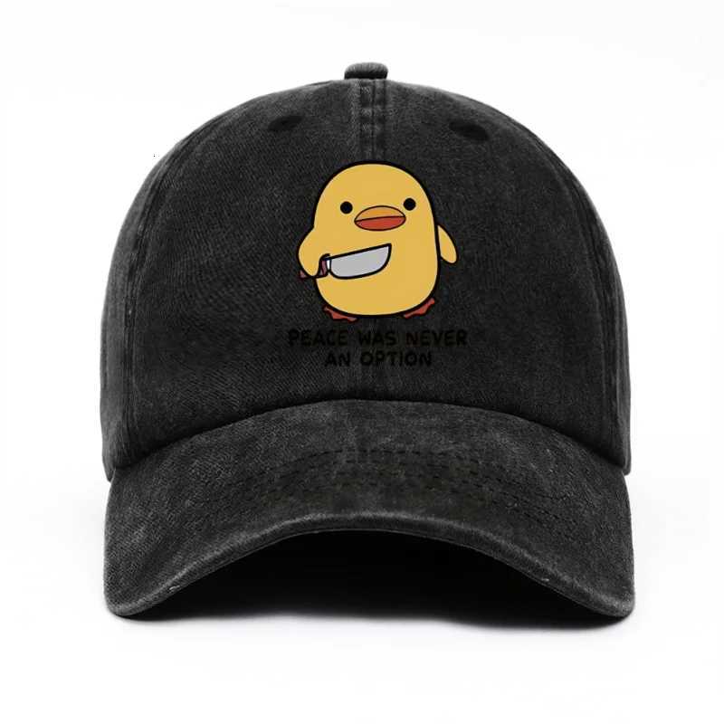 Yellow Duck Letter Printed Baseball Hat for Men and Women Adjustable for Travel Sunscreen LightweightBreathable Comfortable S260306