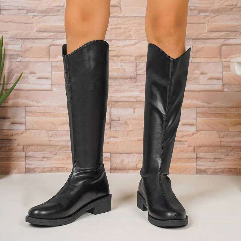 2025 new style with simple and fashionable back zipper soft sole comfortable midsole women's fashion boots