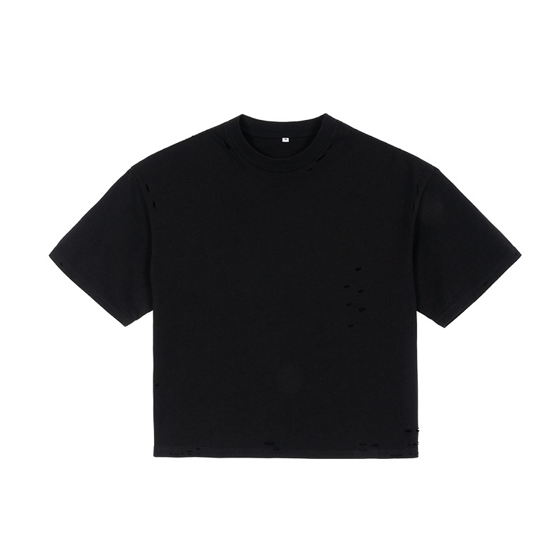 2026 Vintage Teenagers' Solid Color Men's T-shirt High-quality Heavyweight Short-sleeve Men's T