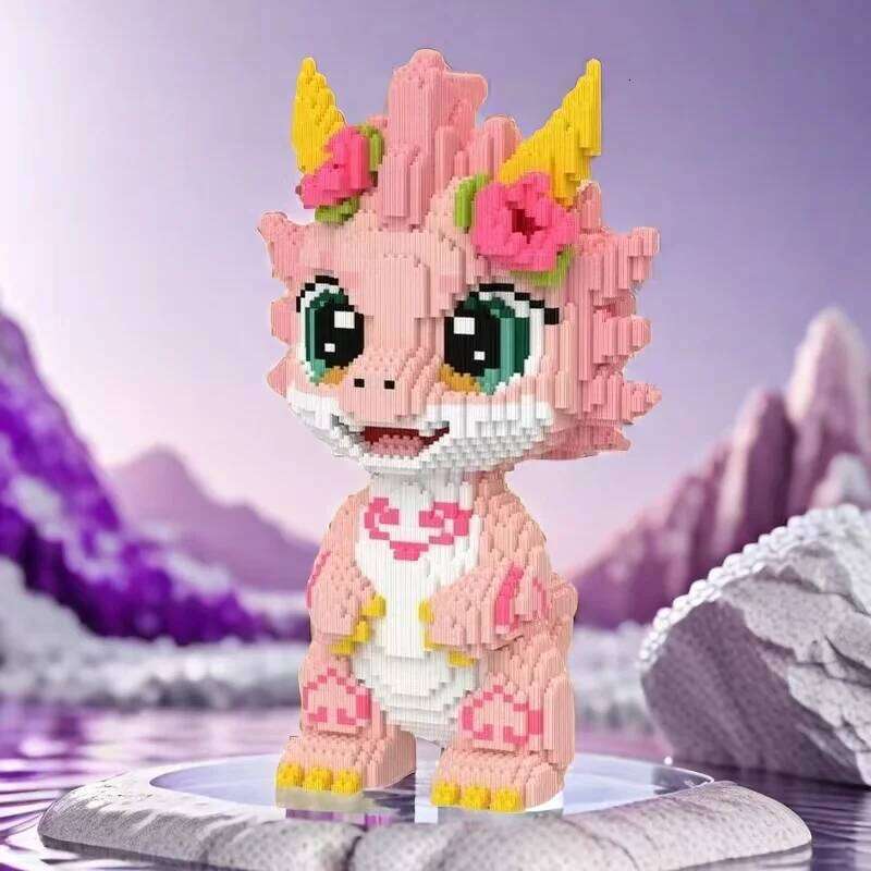 5658 High-Quality Peach Blossom Dragon Building Blocks, Adult Desktop Decoration Toys and Birthday Thanksgiving Gifts, Christmas Gifts Z260305