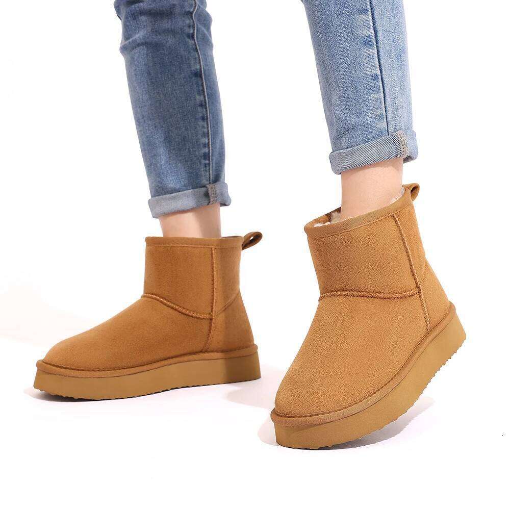 Litfun Winter Fuzzy Snow For Women Platform Soft Sole Cozy Cotton Anti-slip Fluffy Warm Outdoor Women's Ankle Boots