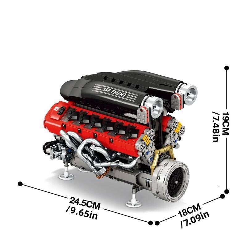 SP3 Mechanical Engine Power Motor Building Blocks Model Technical DIY Toy Desktop 3D Set MOC Assembly Bricks Festival Gift Z260305