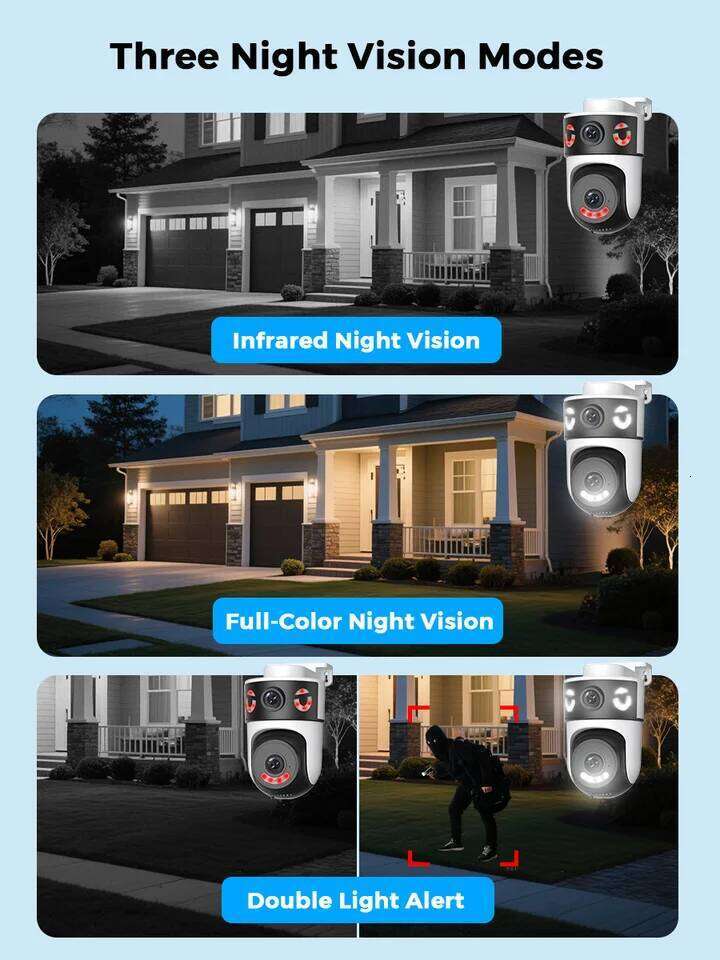 OKAM PRO APP Dual-Lens 5G Wi-Fi IP HD 10MP PTZ Color Night Vision Two-Way Intercom Motion Tracking AI Smart Camera 26W0306