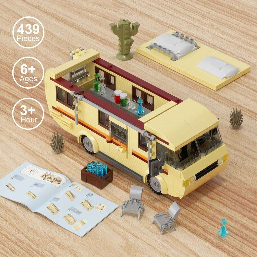 MOC Breaking Bad Cooking Lab RV Car Pinkman Edacational Building Blocks Set Walter White Vehicle Toy For Children Birthday Gift Z260306
