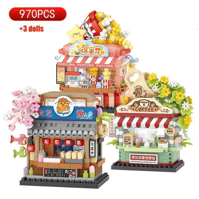 LOZ Mini Creative Street View Coffee House Retail Store Building Blocks City Construction Assembly Model Brick Toy Children Gift Z260305
