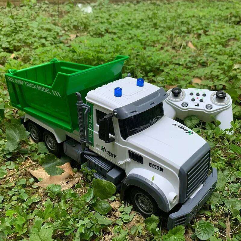 Rc Garbage Truck 1/12 Toy with Lights Scale Radio Controlled Car Sanitation Vehicle Recycling Cars Early Learning Boys Toys C260305