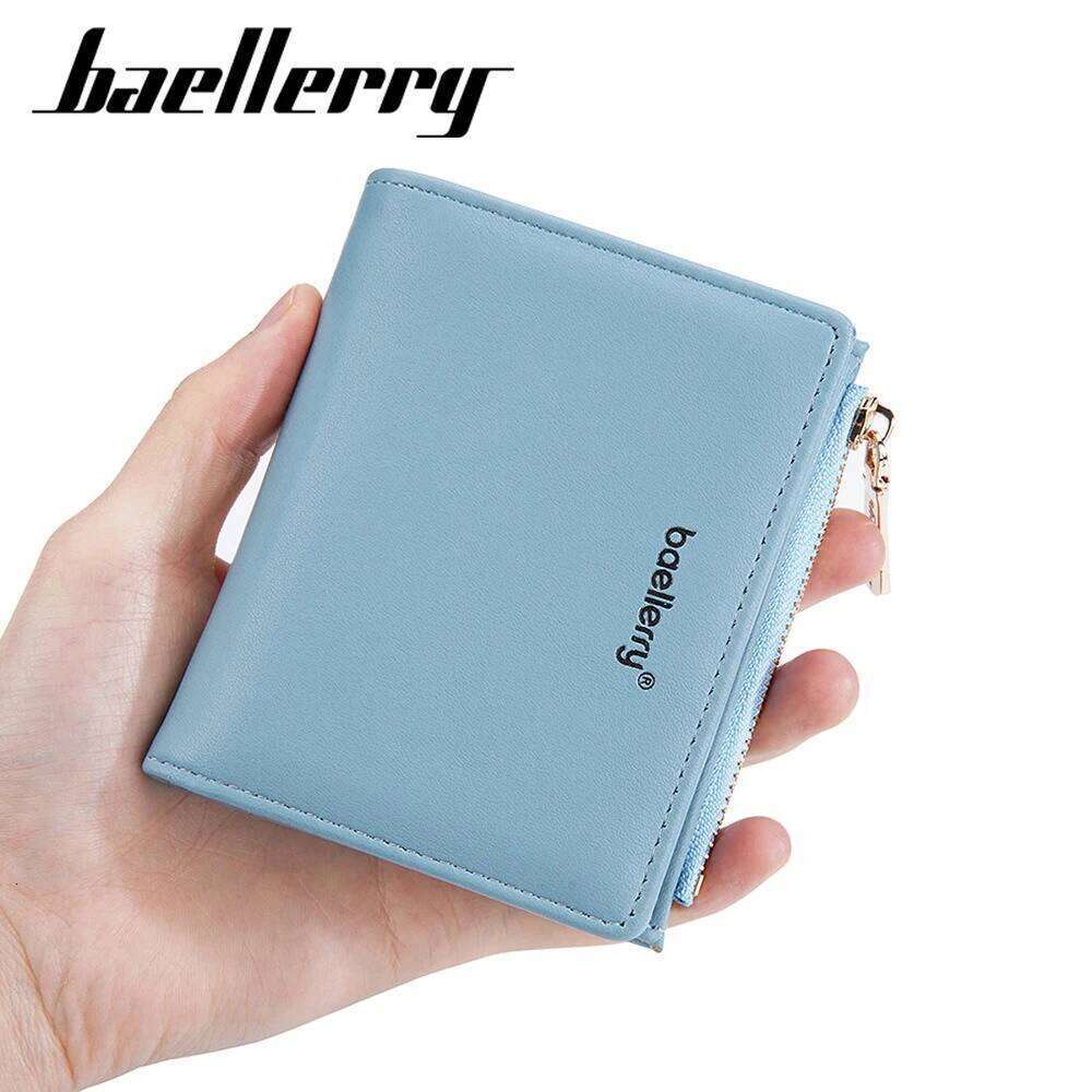 Baellerry Women's Short Wallet with Zipper & Snap, Minimalist Coin Purse Fashion Card Holder Money Organizer C260304