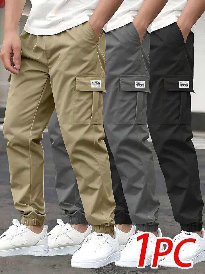 Men's Cargo Pants Sweatpants Outdoor Bunched Long Casual Autumn Multi-Pocket Durable Workwear Male Trousers