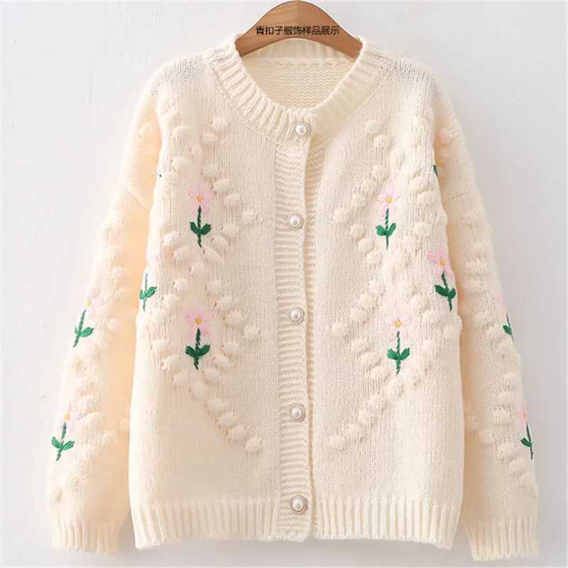 Early Autumn Knitwear Coat Spring Fall New Cardigans Design Embroidered Lazy Sweater For Women Thicken Warm Tops Cardigan Femme M260306