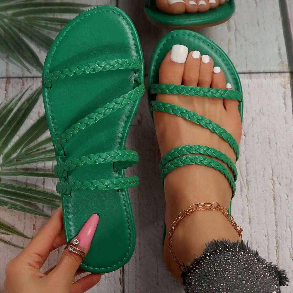 2025 Designer Casual Flat Fashion Women Sandals Open Toe Elegant Comfortable Non-slip Slippers