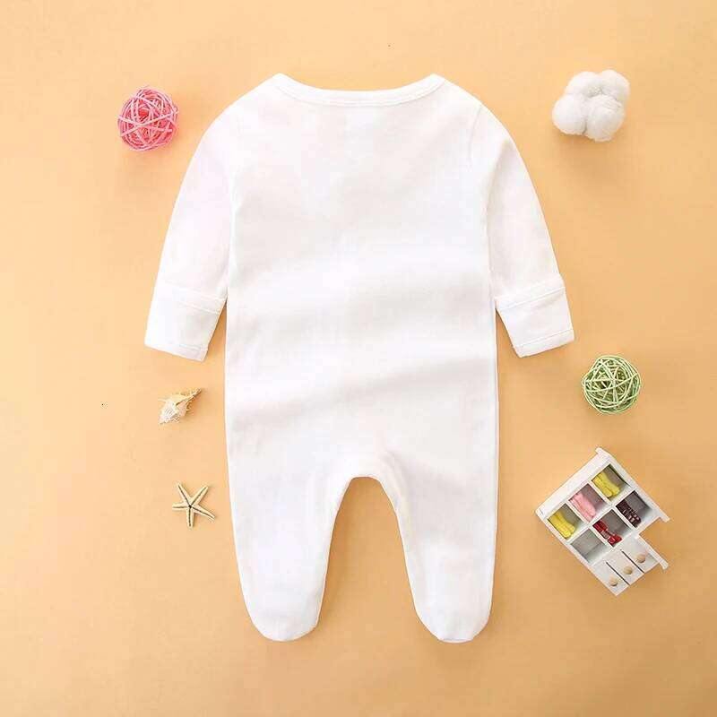 Baby Jumpsuit Long-Sleeved Zipper Romper Crawling Suit with Foot Cover Newborn 0-3 Months Infant Clothing Z260306