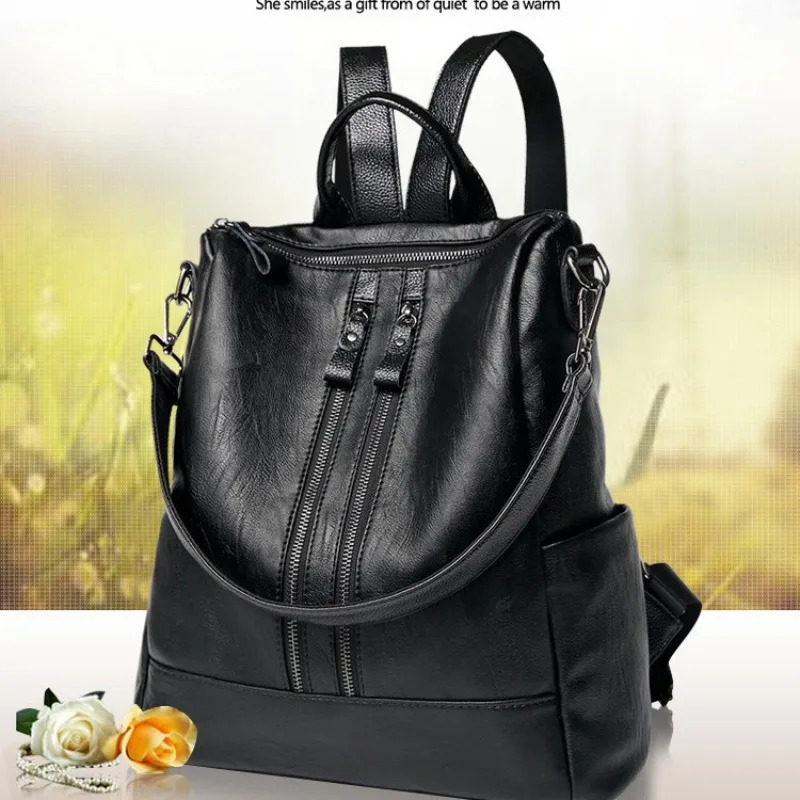 Backpack 2025 Autumn and Winter Korean Style Trendy Casual Fashion Soft Leather Bag Multifunctional Womens Bag260228