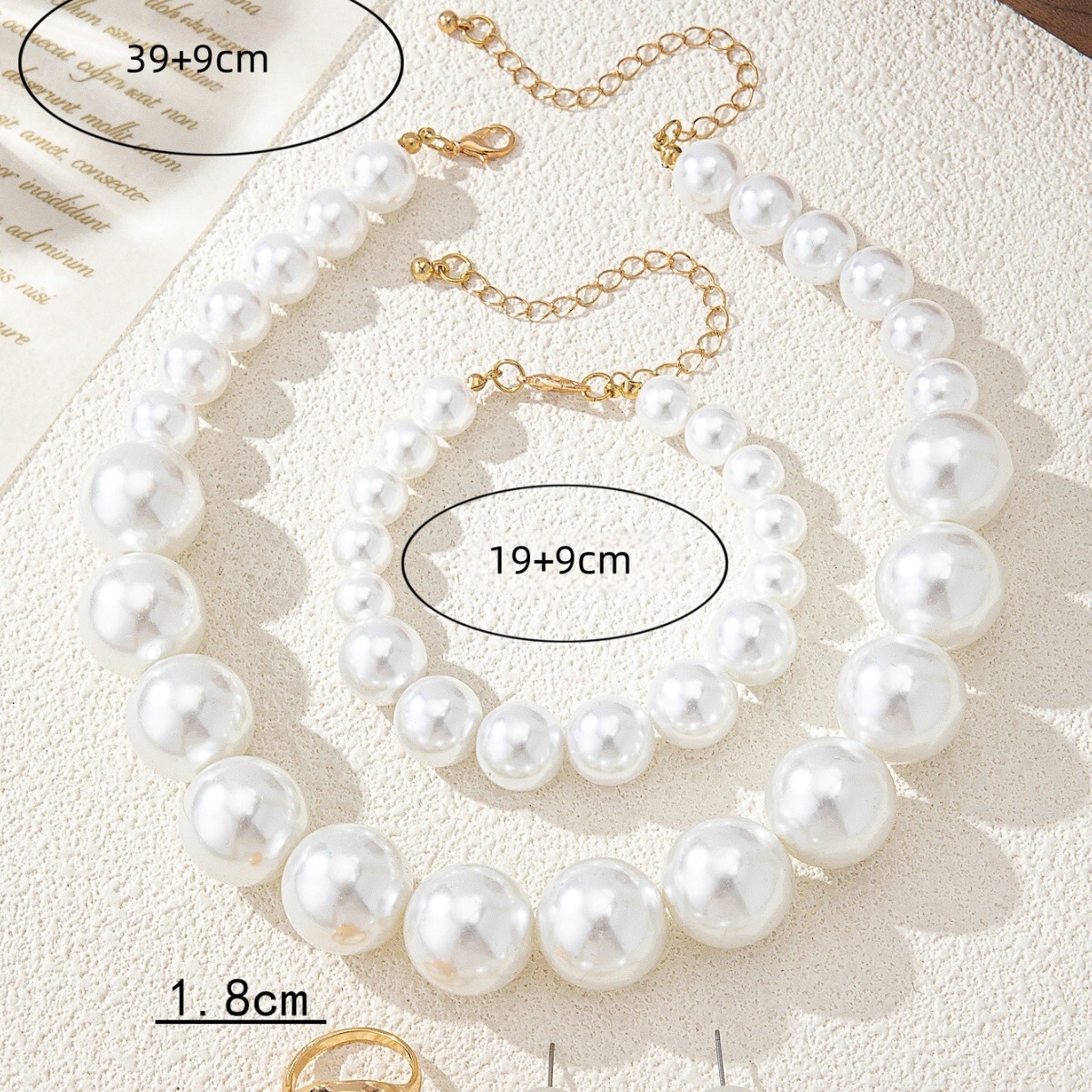 Fashion Elegant Beaded Necklace, Bracelet, Earrings, Ring, Simple And High-End Women's Accessory Set