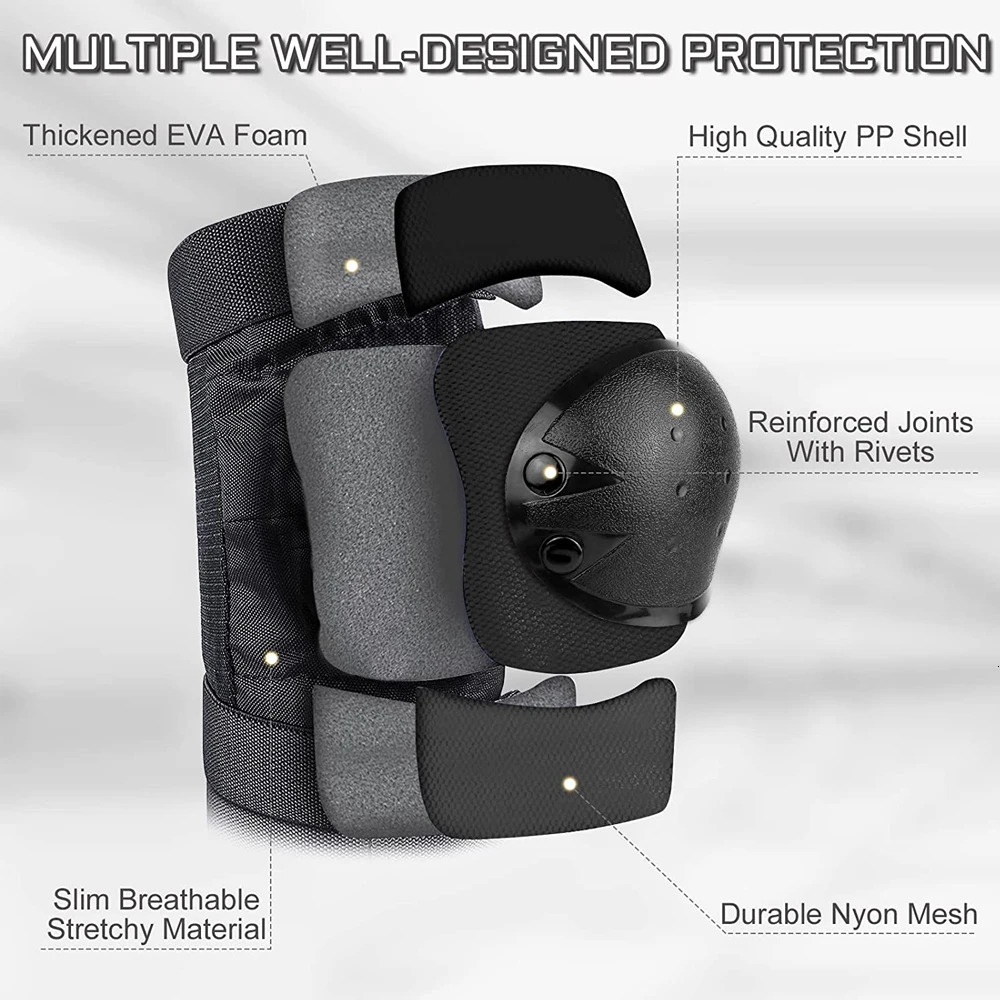 Protective Gear Set for Teens and Adult Bike Helmet Knee Pad Elbow Wrist Guard Skateboard Skating Cycling 7Pcs 260228