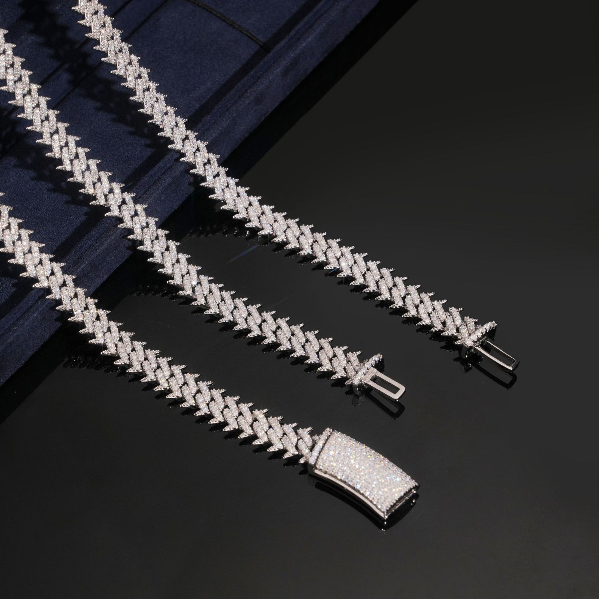10mm thorned Cuban necklace 925 silver VVS moissanite new fashion style necklace for men and women