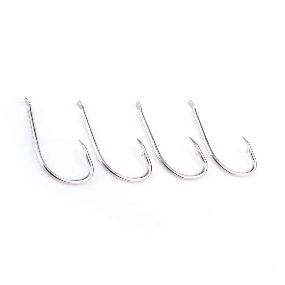 NGB 9301SS 25-50PCS Stainless Iron Hooks Flatted Barbed Fishhook AD Sharp Fishing Accessories S260305