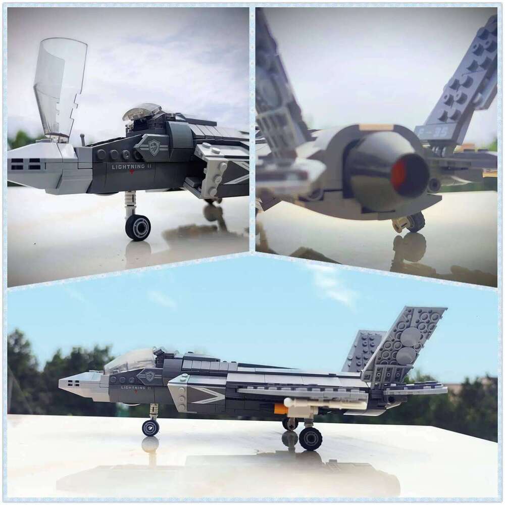 646pcs Military F35 Lightning II Fighter Jet Blocks Model Boys Building Toys for 3 4 5 6 7 8 9 10 11 12+ Year Old Gifts Z260306
