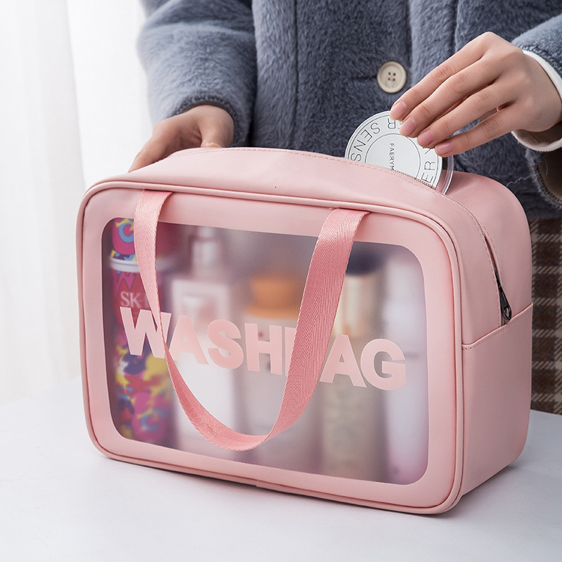 2026 PU Matte Makeup Bag Portable Storage Bag Bathing Swimming Bag Large Capacity Toiletry Bag Travel Luxury Handbag Cosmetic Beach Bag