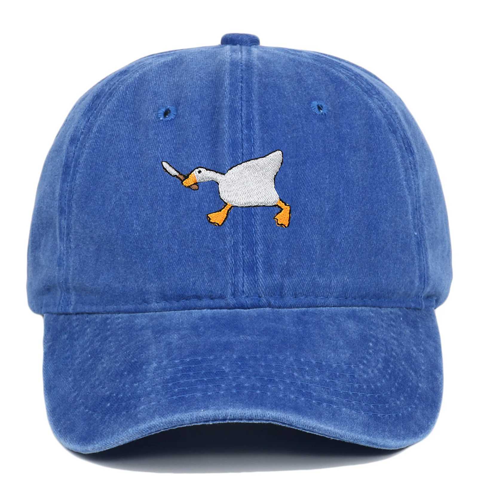 Embroidered baseball cap with goose pattern for men and women casual and fashionable city style duckbill cap S260306