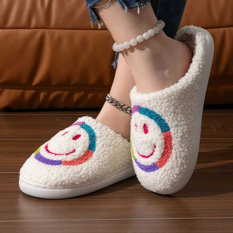 Kids Slippers House Shoes Cartoon Winter Shoes For Girls Warm Anti-slip Soft Bottom Pink White Shoes Size 36-45 S26030586UH