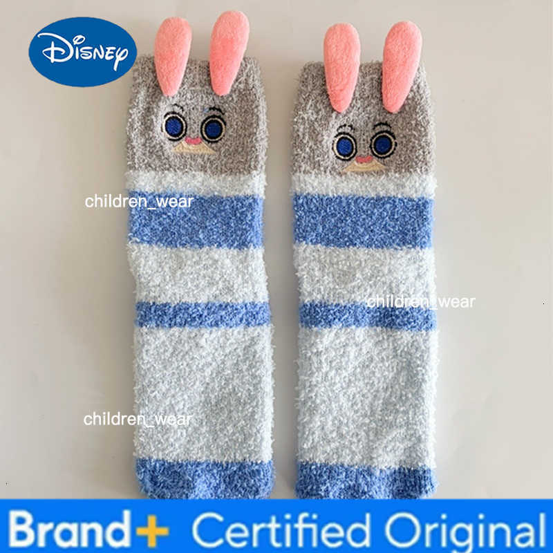 Disney Anime Zootopia Judy Nick Coral Fleece Socks Cute Cartoon Home Warm Socks Middle Tube Socks Sleep Socks Christmas Halloween Gifts H260306