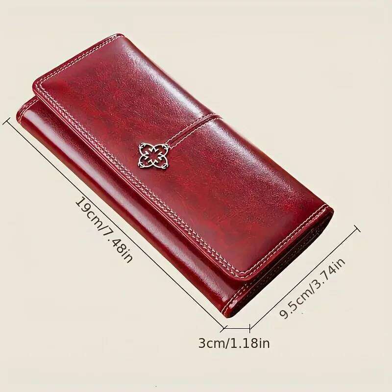 Bi-Fold Pu Leather Coin Purse Clutch Bag, Simple Wallet-Thin, Multi-Card Slot Credit Card Holder, Women's Long Wallet C260304