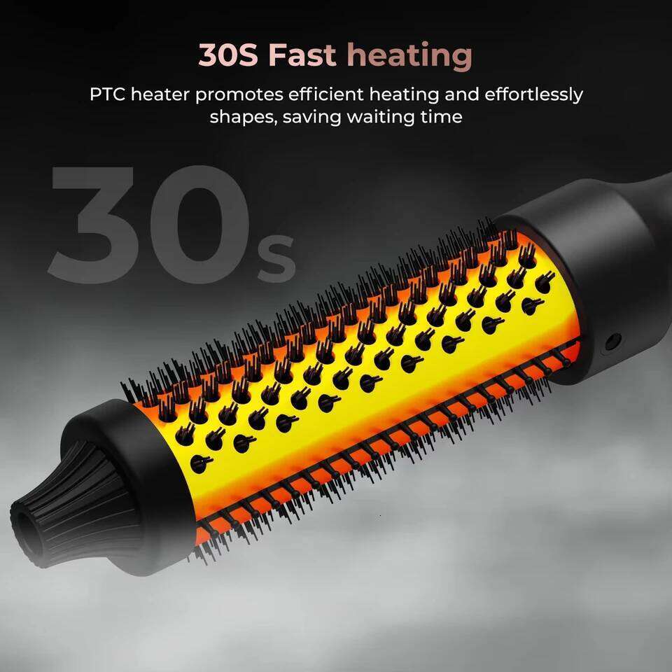 PTC Heated Curling Iron 32mm Thermal Round Brush Anti Scald Hair Styler Volumizing Curler for Home Salon Use 26Y0306