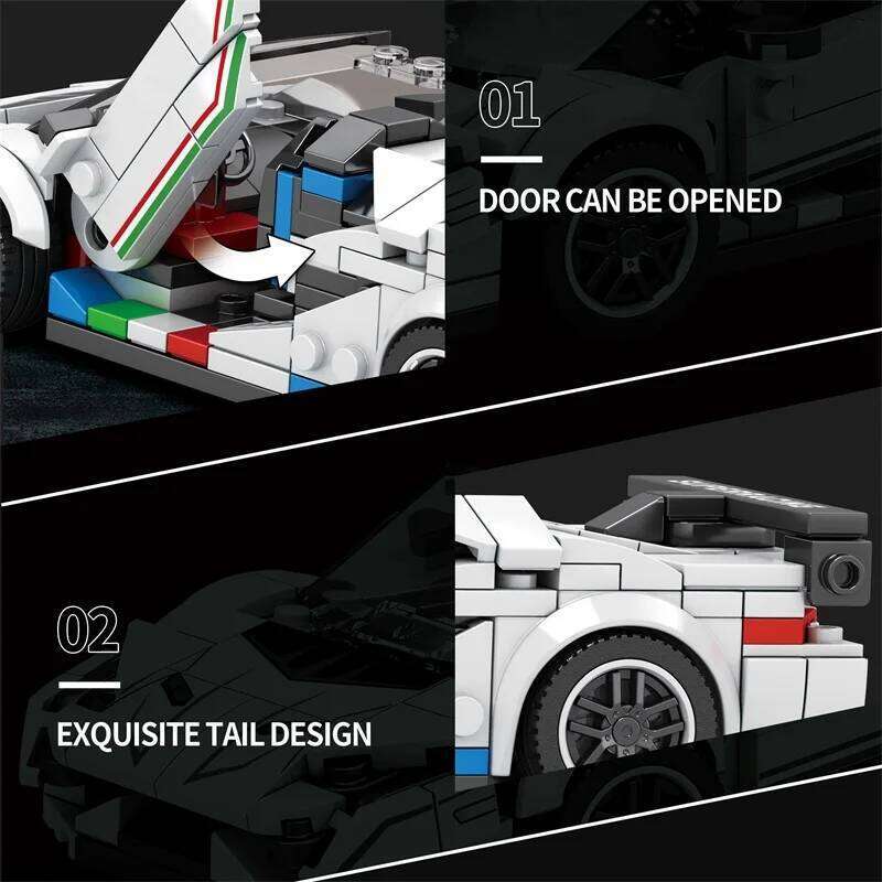 348PCS City Racing Car Building Blocks 1:24 Scale Speed Vehicle Model Assembly Bricks Toys Desktop Ornaments Kids Holiday Gifts Z260305