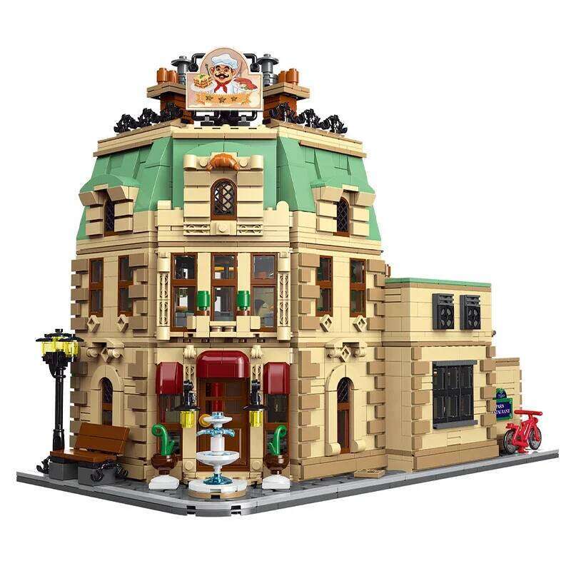3104PCS Paris Restaurant Building Blocks Creative City Street View MOC Bricks Model Set With Lights Kids DIY Toys Holiday Gifts Z260305